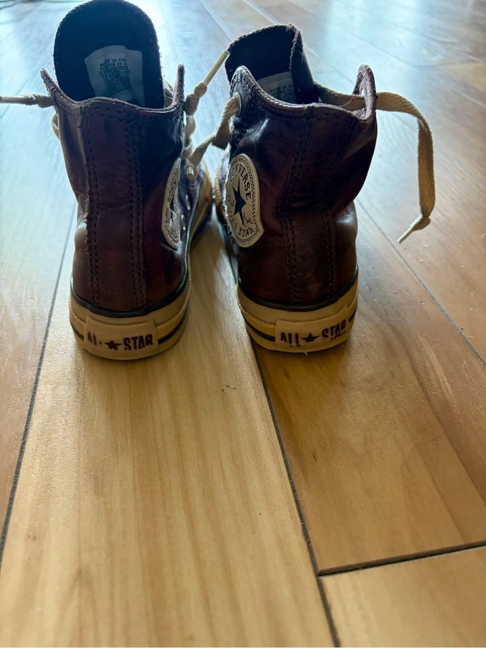 Converse Kids High-Top Sneakers in Brown and Tan